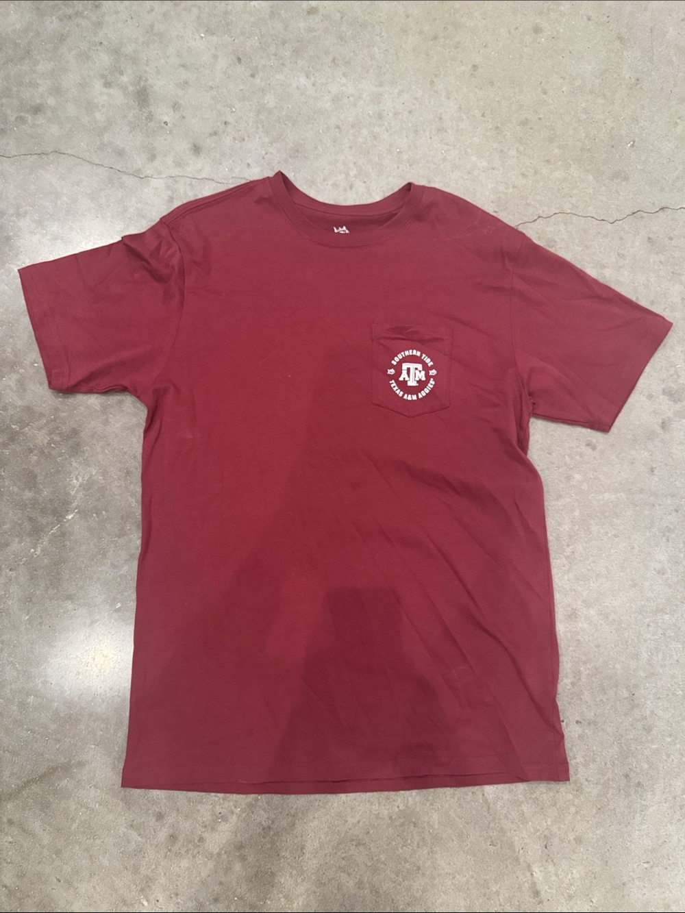 Southern Tide x Texas A&M Aggies Pocket Tee Men’s Small Maroon Est. 1876